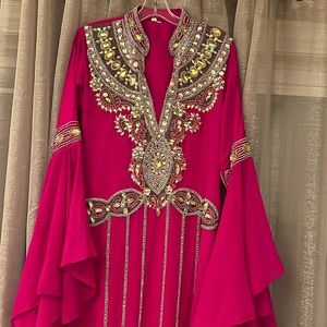 Long sleeve beaded maxi  modest abaya